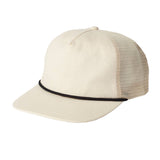Beige cap with mesh back on a beige background