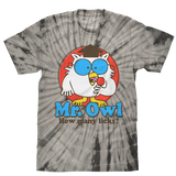Tootsie Pop Mr. Owl How Many Licks Tie Dye T-Shirt - Black Tie Dye