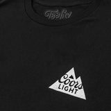 Coors Light Cold as the Rockies Left Chest Front and Back Print T-Shirt - Black