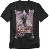 The Dark Crystal movie poster t-shirt featuring the iconic shard design with the Skeksis and Mystics from Jim Henson’s fantasy masterpiece.
