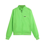 Lime Green jacket on a beige background