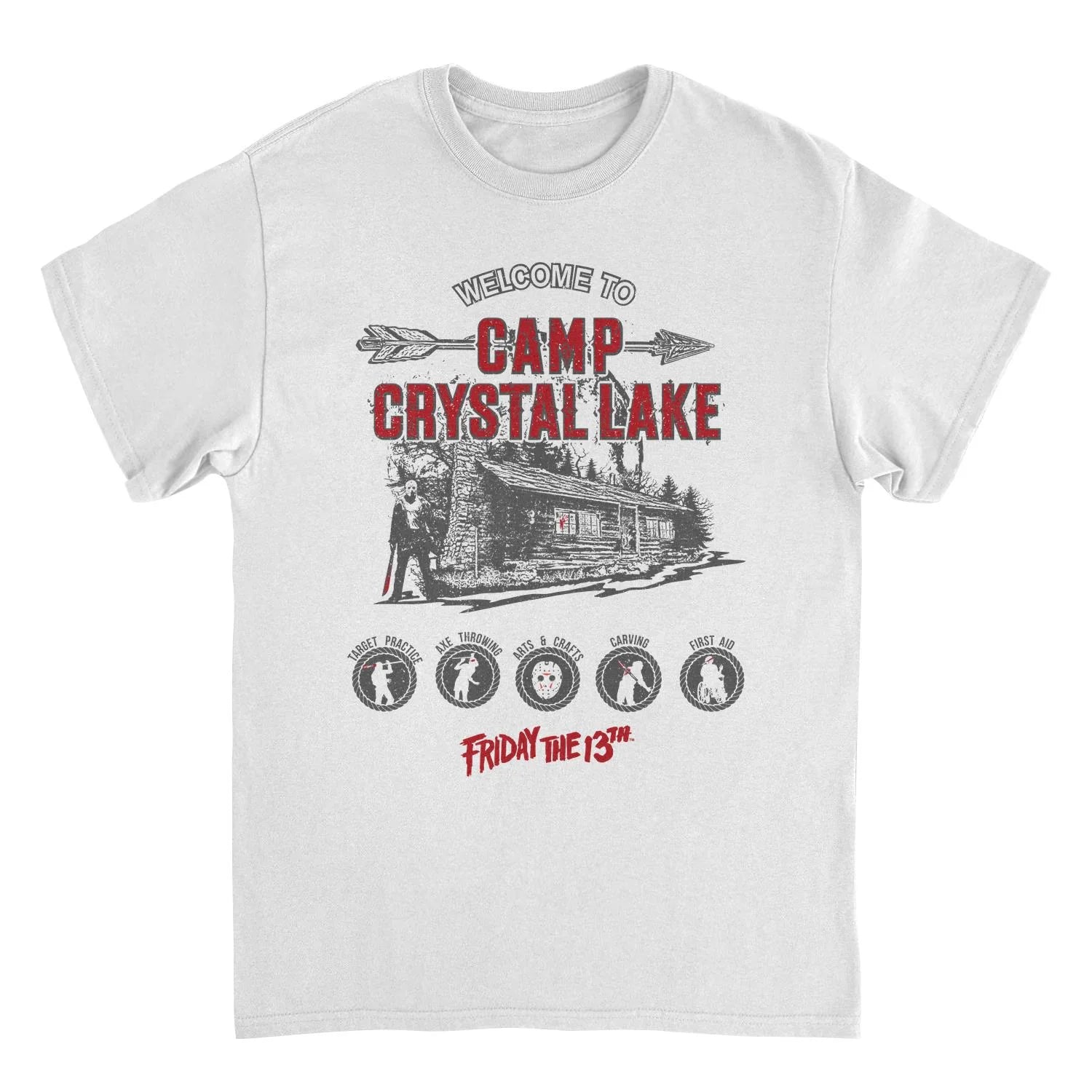 Women s Friday The 13th Welcome to Camp Crystal Lake T Shirt White Medium