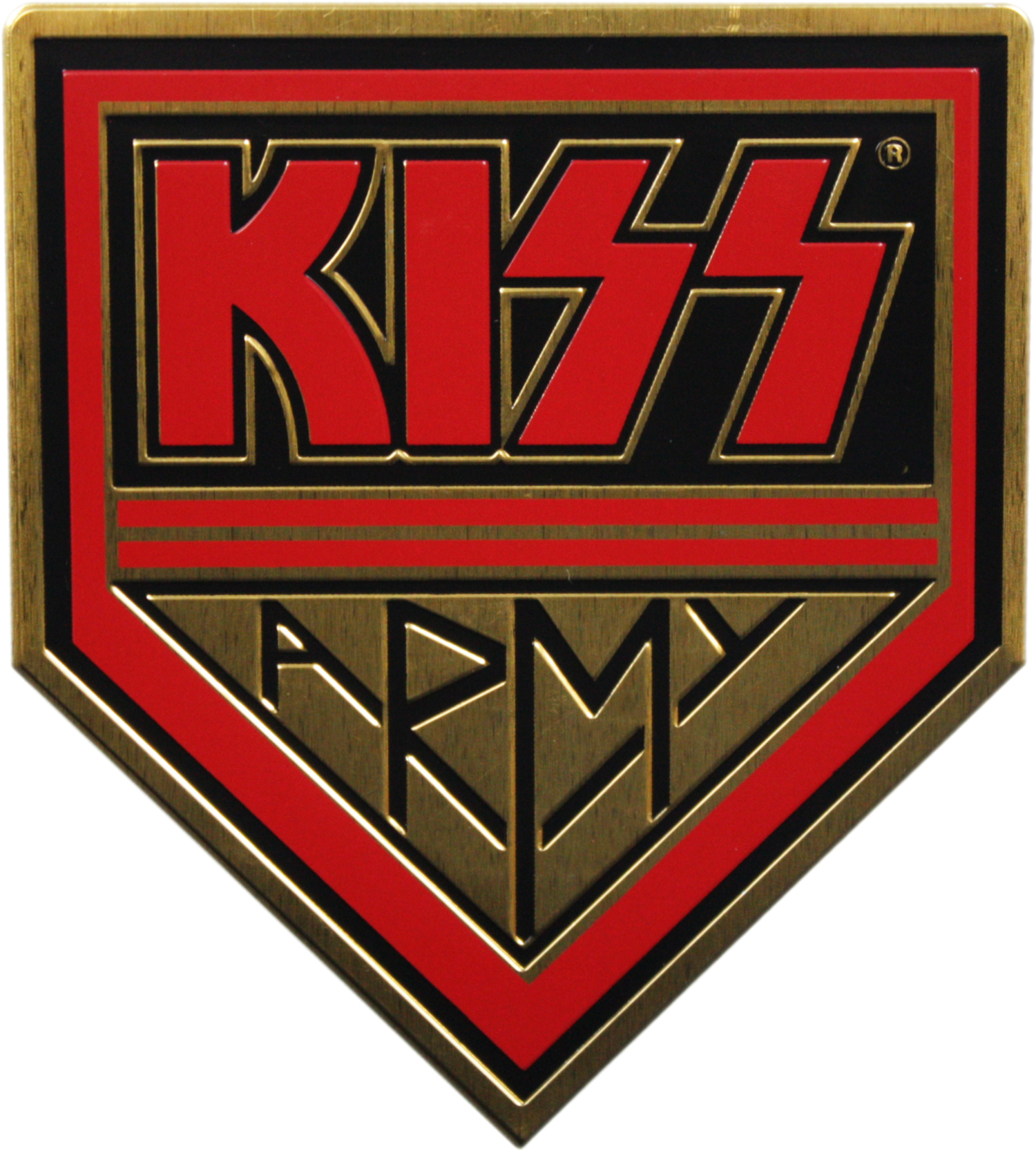 Kiss - "Kiss Army" Gold Metal Emblem Sticker