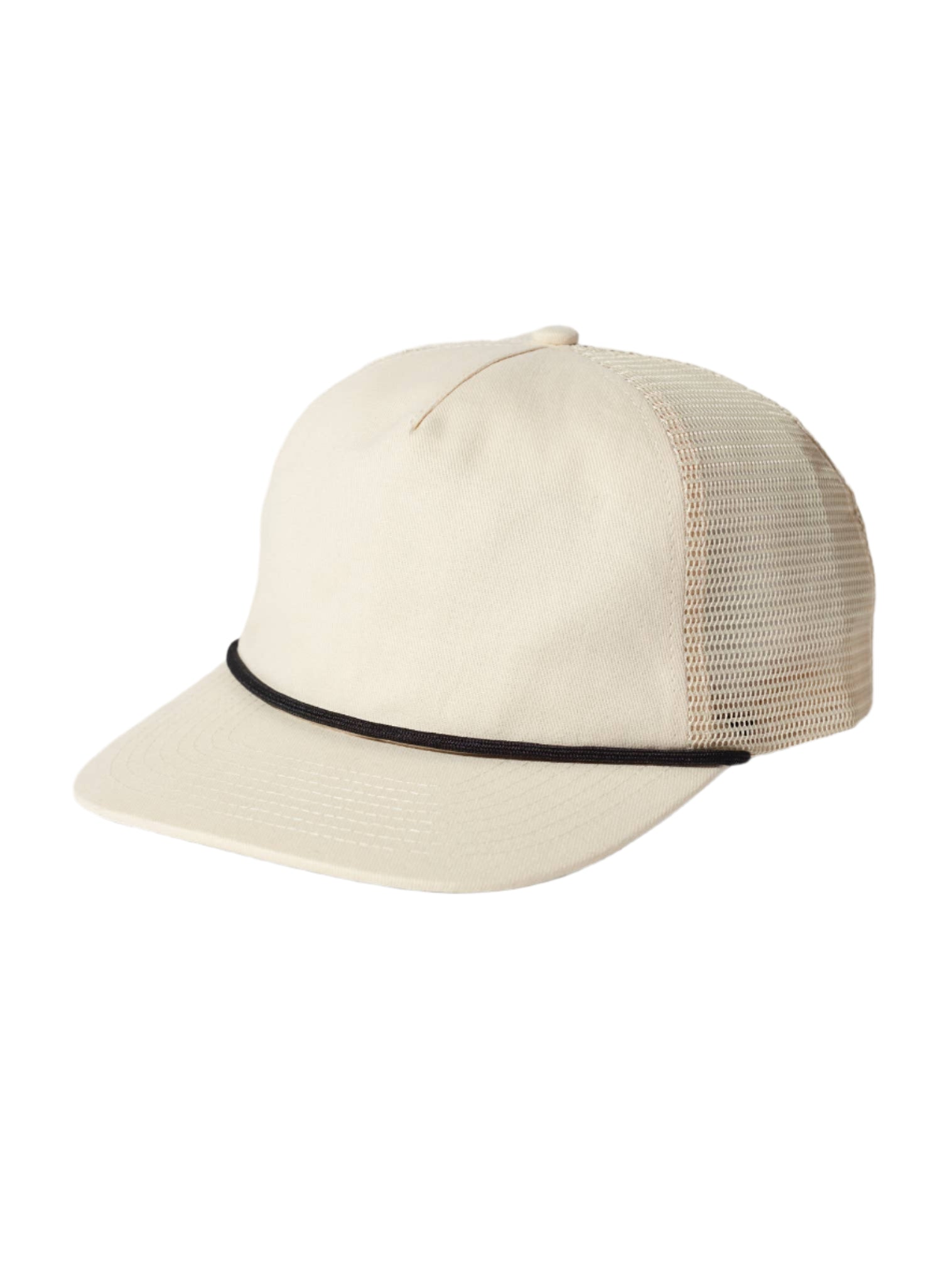 Beige cap with mesh back on a beige background