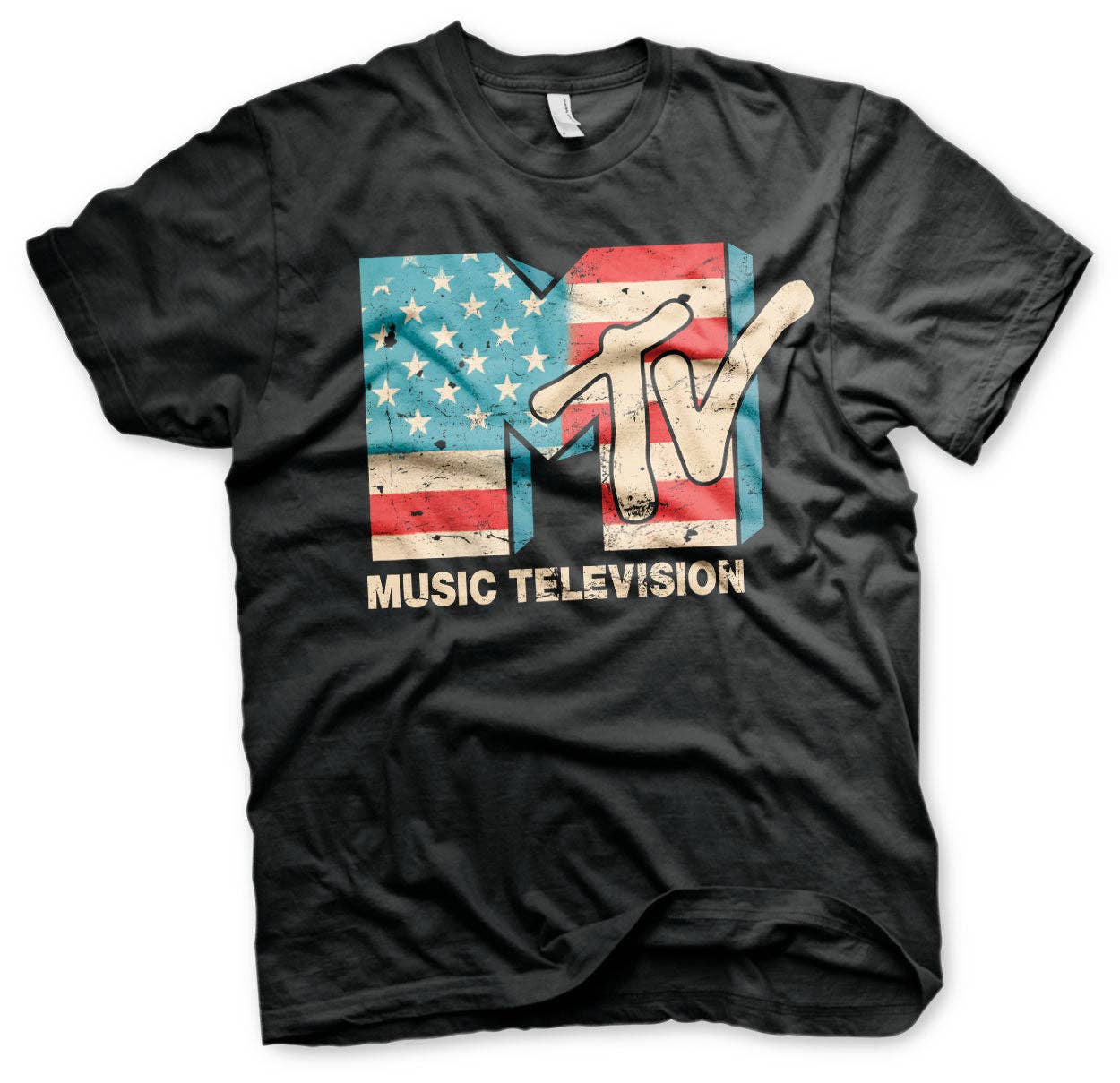 MTV Distressed US-Flag T-Shirt