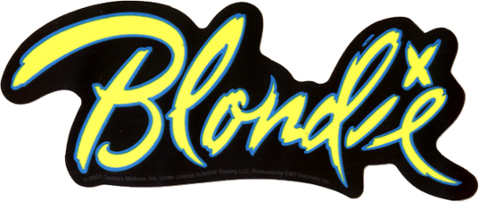 Blondie - Yellow And Blue Logo On Black Sticker