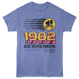 Officially licensed E.T. the Extra-Terrestrial 1982 retro t-shirt with bike silhouette and moon graphic