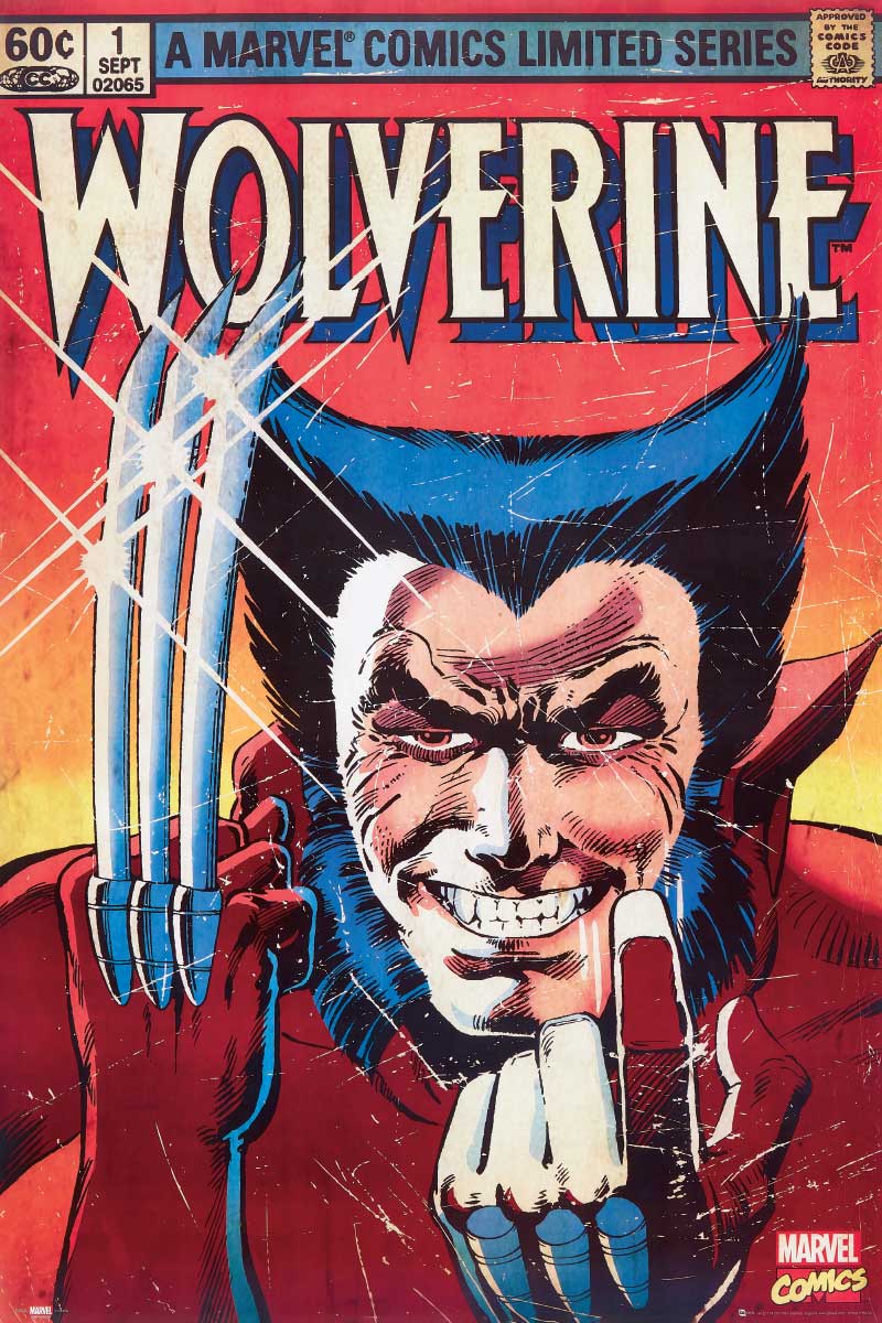 Wolverine Marvel Vintage Comic Book Poster