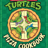 Teenage Mutant Ninja Turtles pizza cookbook cover with turtles on a pizza slice design.