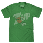 Green t-shirt with the vintage 7UP logo and Cool Spot mascot wearing sunglasses and sneakers.