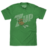 Green t-shirt with the vintage 7UP logo and Cool Spot mascot wearing sunglasses and sneakers.