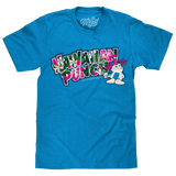 Hawaiian Punch Floral Print Blue graphic t-shirt