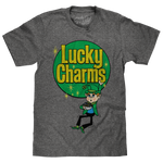 Lucky Charms Retro Logo Gray graphic t-shirt