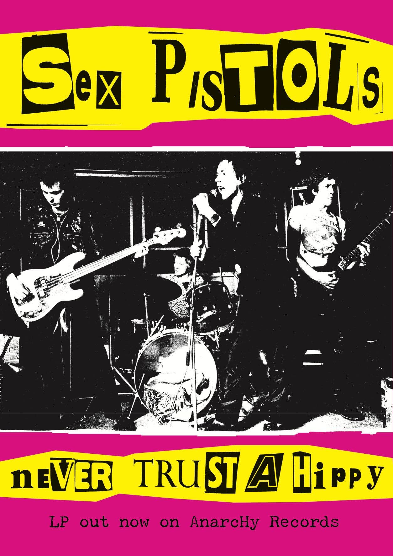 Sex Pistols 22x34 Poster Never Trust A Hippy officially licensed Sex Pistols poster