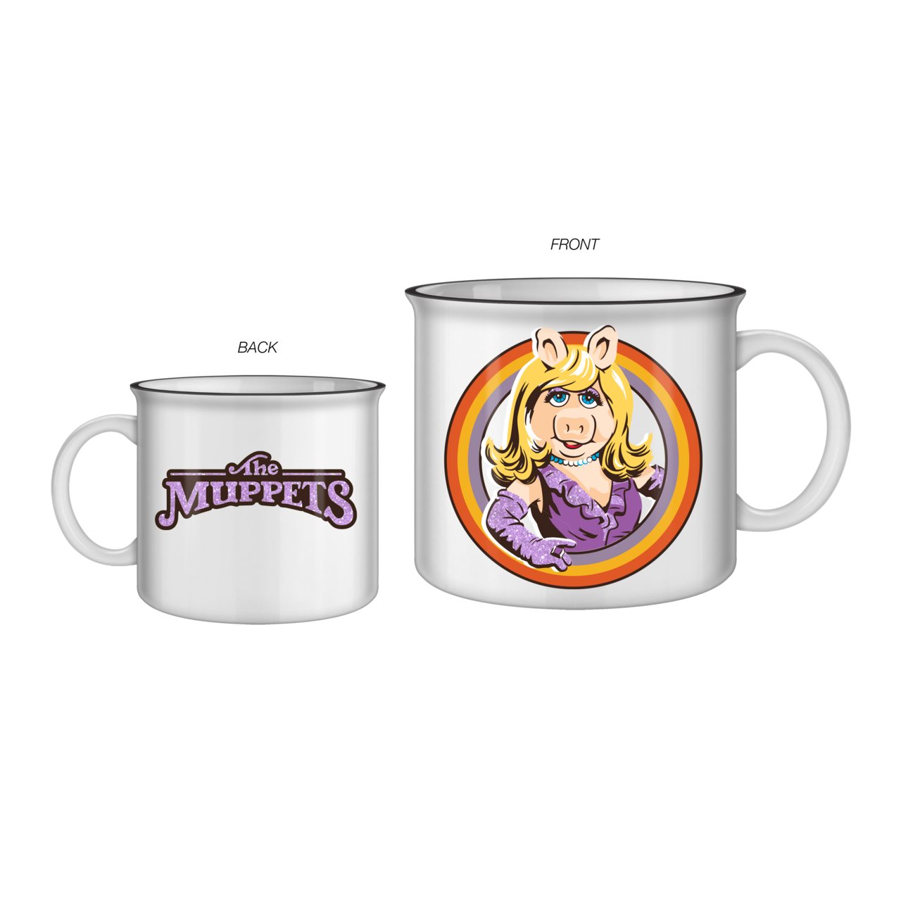 The Muppets Miss Piggy Glitter 20oz Ceramic Camper Mug