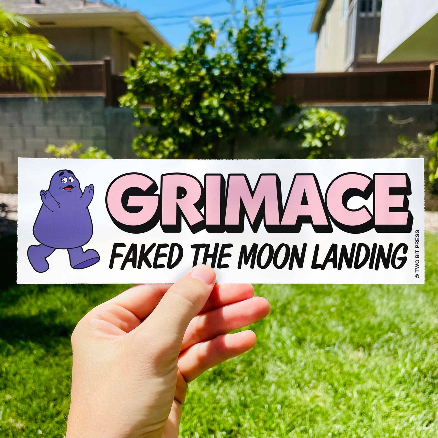 Grimace Faked The Moon Landing Bumper Sticker