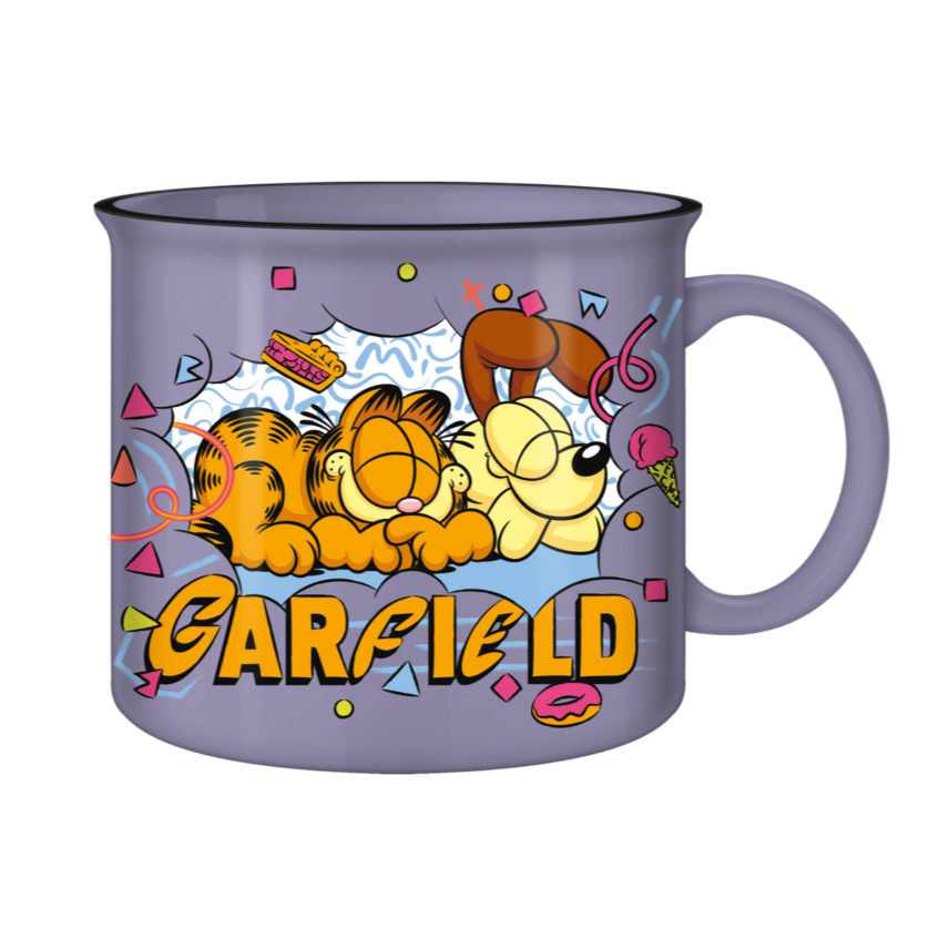 Garfield Retro Sleeping with Dog 20oz Ceramic Camper Mug