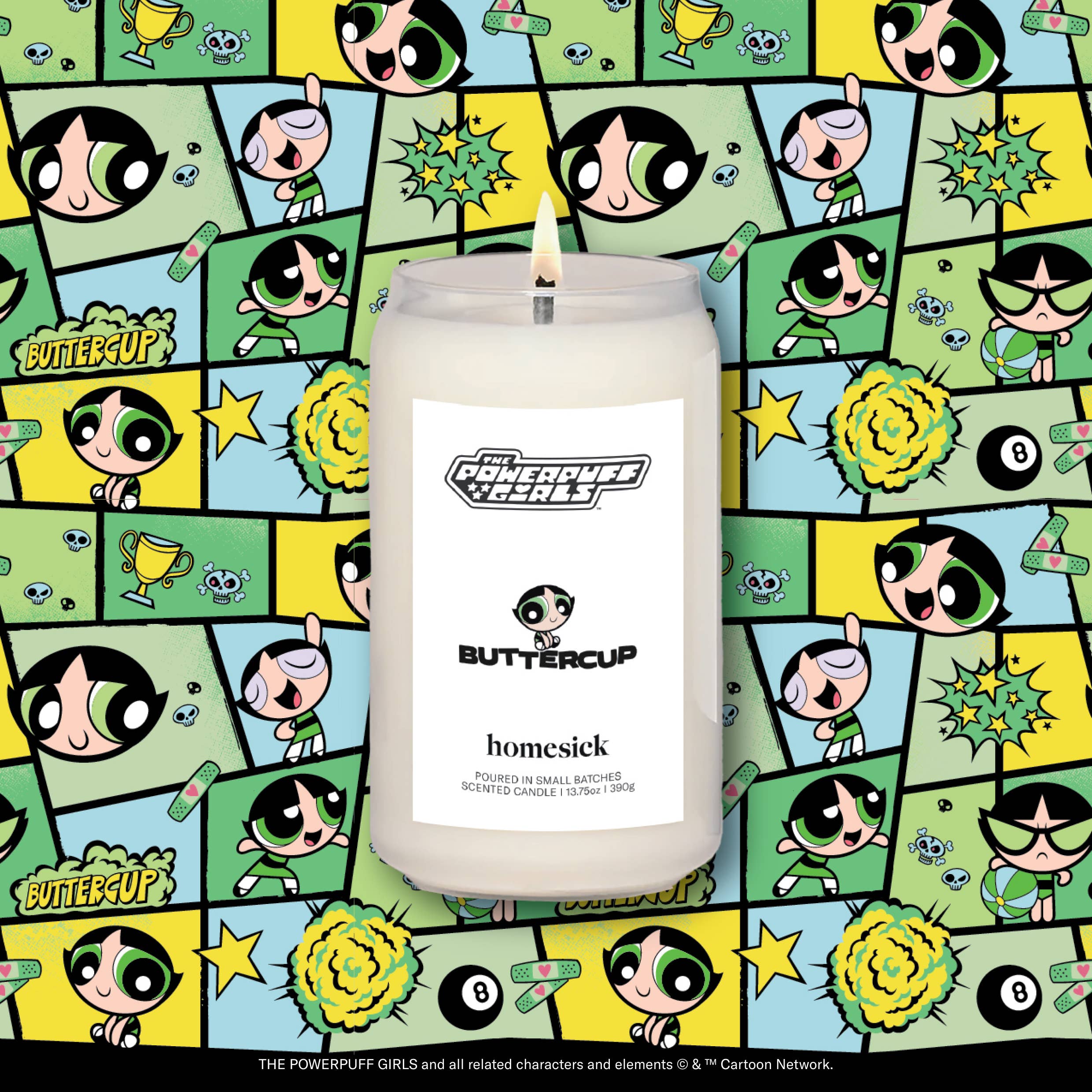 Powerpuff Girls Buttercup Homesick soy candle officially licensed