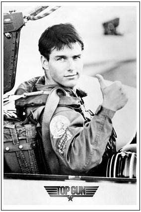 Top Gun Tom Cruise Thumbs Up Black & White Original Movie Poster