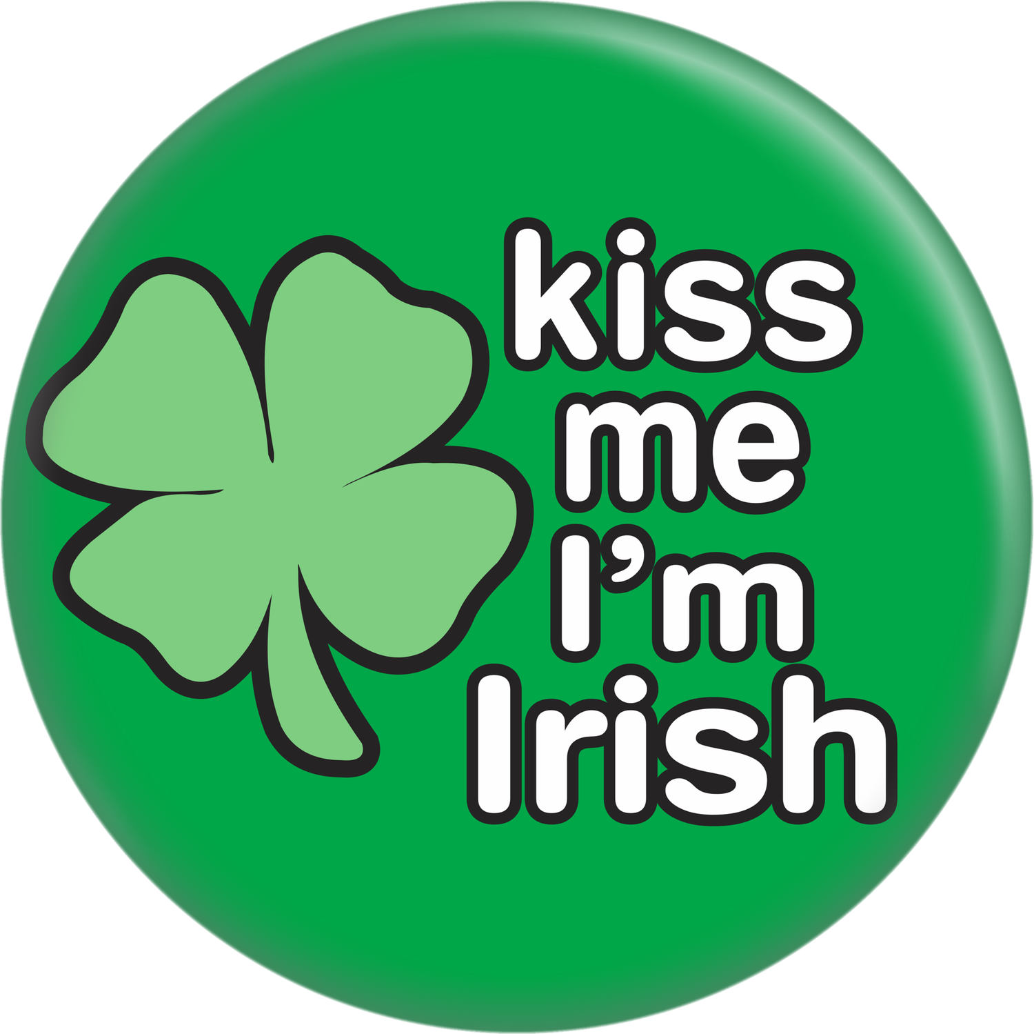 Kiss Me I'm Irish Clover Pin-on Button