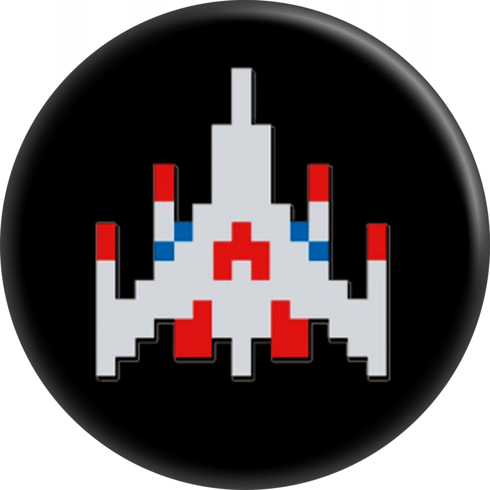 Spaceship 8-bit Galaga-Like Pin-on Button