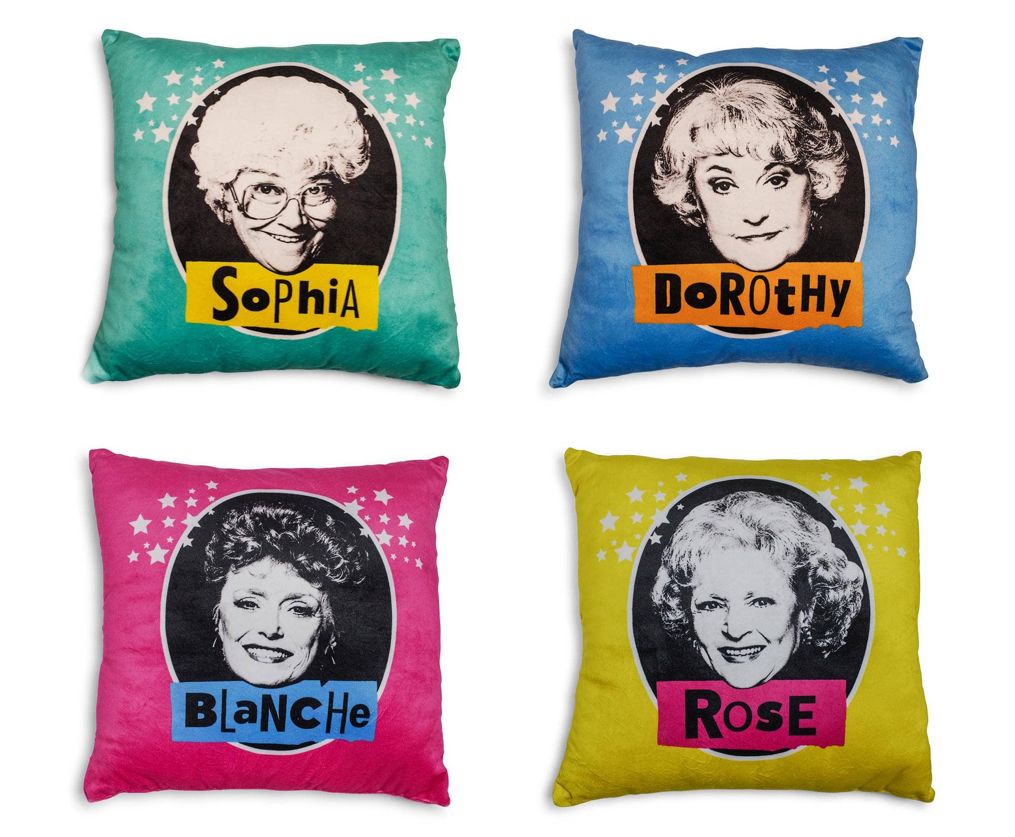 The Golden Girls 14-Inch Character Throw Pillows Set of 4 officially licensed throw pillow set