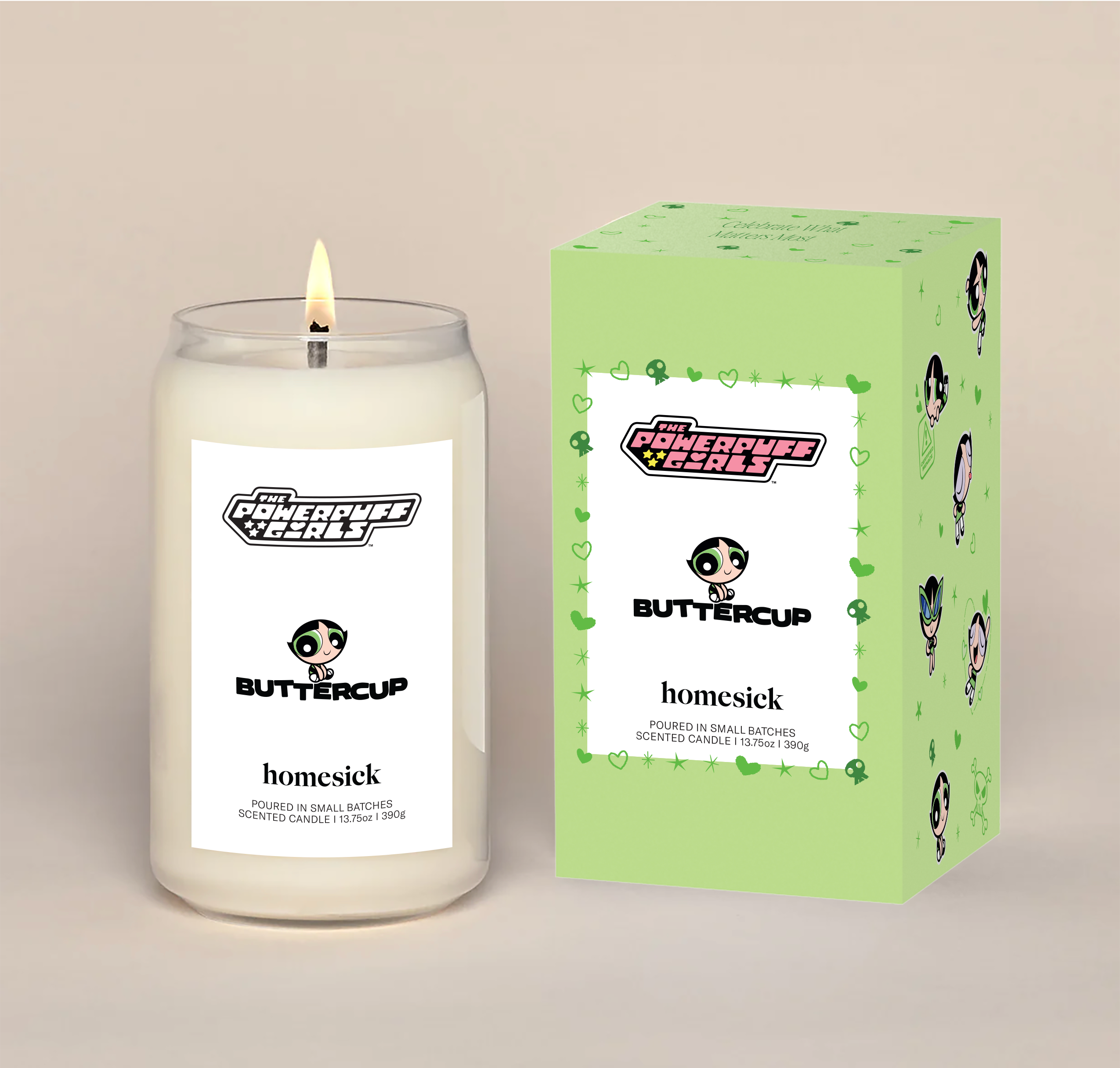 Powerpuff Girls Buttercup Homesick soy candle officially licensed