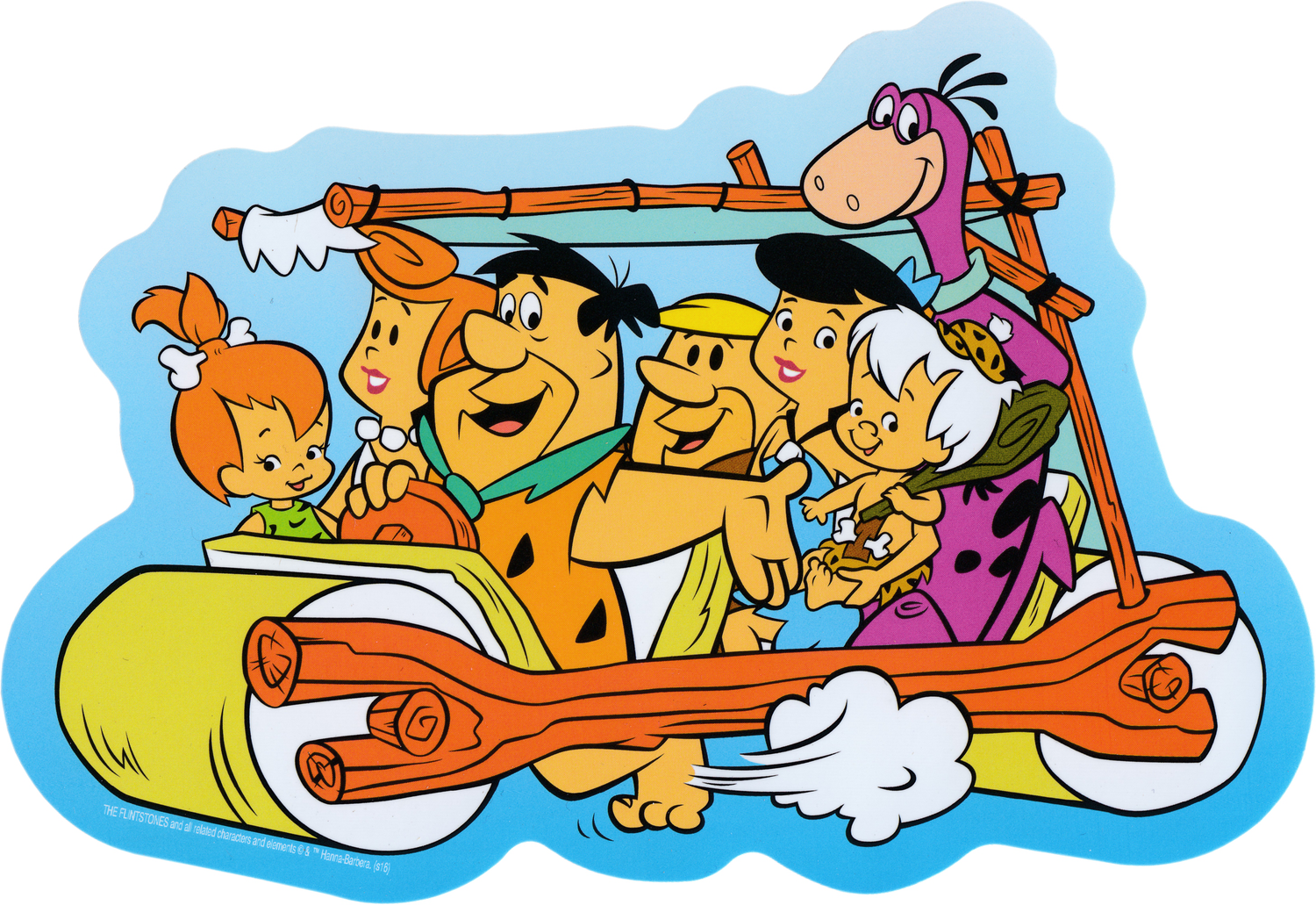 The Flintstones - Group Shot - Driving Sticker