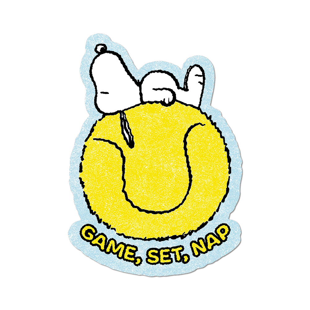 Game, Set, Nap by Peanuts (Tennis) - Die-Cut Sticker