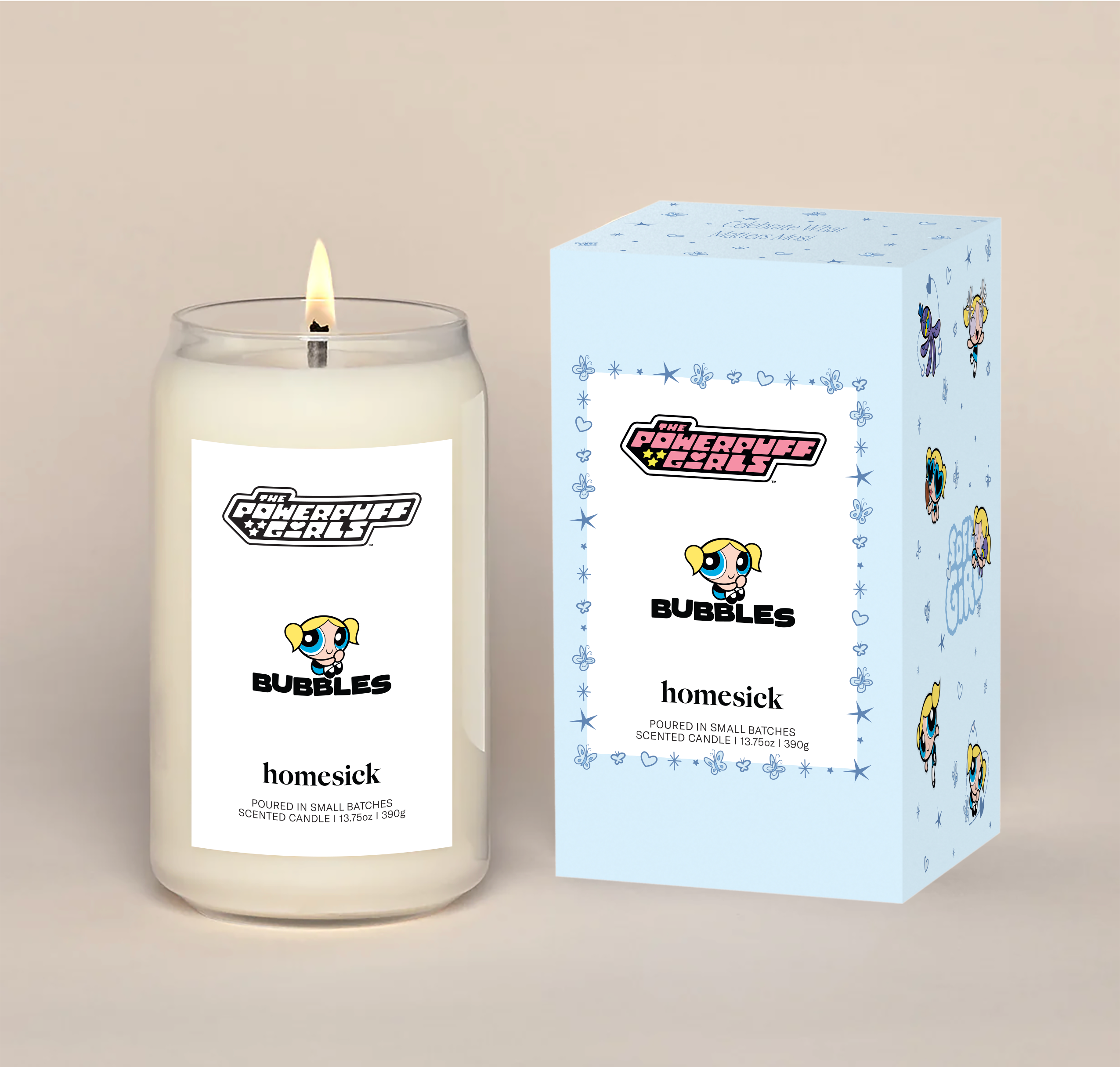 Powerpuff Girls Bubbles Homesick soy candle officially licensed