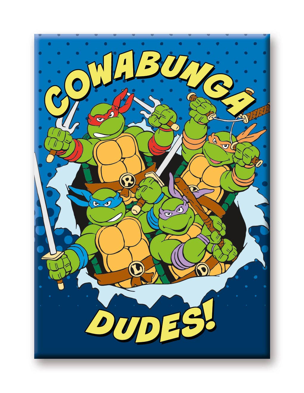 TMNT - Cowabunga Dudes Flat Magnet (2.5" x 3.5") officially licensed Teenage Mutant Ninja Turtles magnet