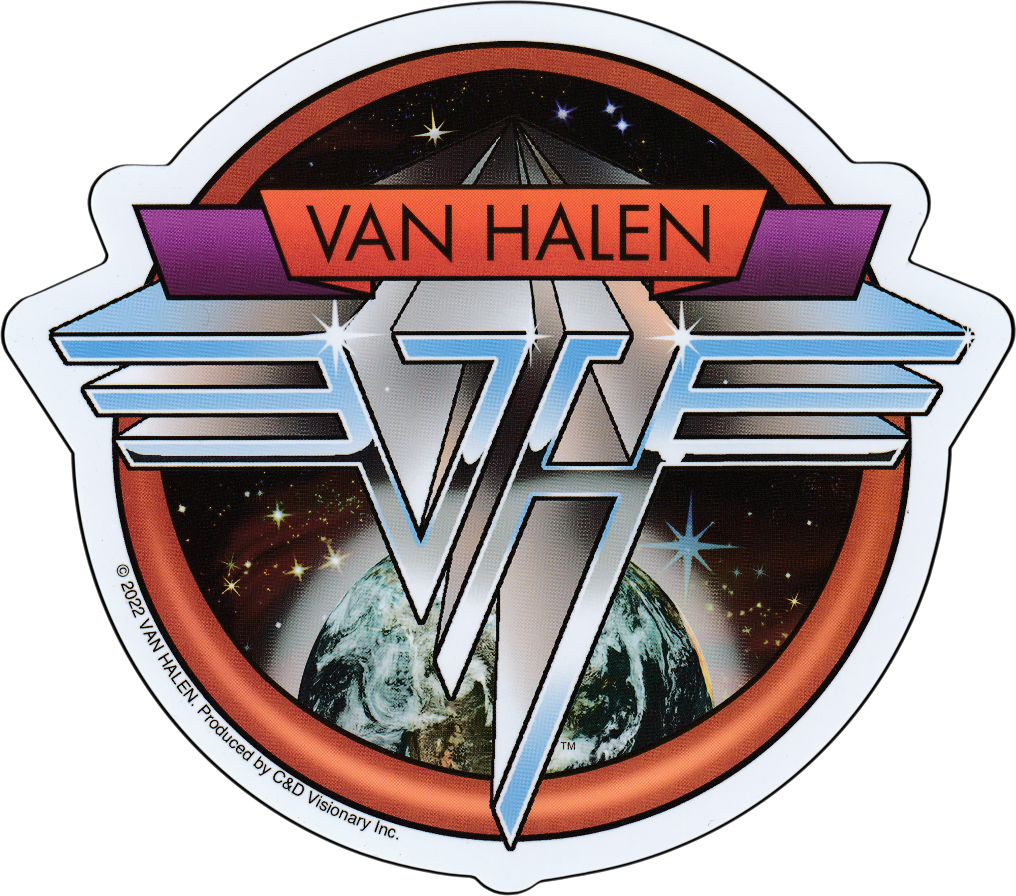 Van Halen Space Logo Sticker Rerun The 80s Van Halen Space Logo Sticker Rerun The 80s