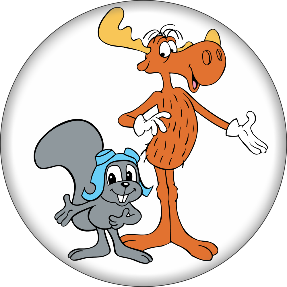 Rocky & Bullwinkle Pin-on Button