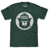 Smokey Bear Shirt Retro Mascot T-Shirt - Forest Green