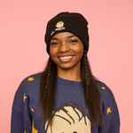 Peanuts The Great Pumpkin Charlie Brown black knit beanie