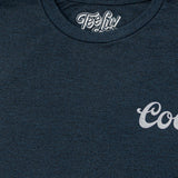 Original Coors Rodeo Cowboy Front and Back Print T-Shirt - Denim Black Heather