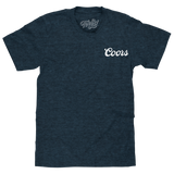 Original Coors Rodeo Cowboy Front and Back Print T-Shirt - Denim Black Heather