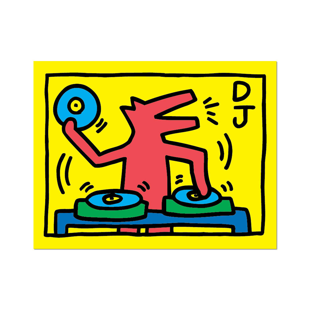 DJ Dog by Keith Haring - Die-Cut Sticker