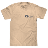 Original Coors Rodeo Legend Double Sided Beer Logo T-Shirt - Cream