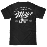 Miller High Life Logo Front and Back Print T-Shirt - Black