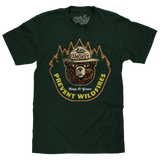 Smokey Bear Keep It Green Prevent Wildfires T-Shirt - Forest Green