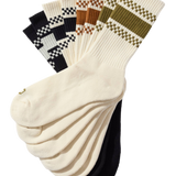 Checkerboard Striped Crew Socks