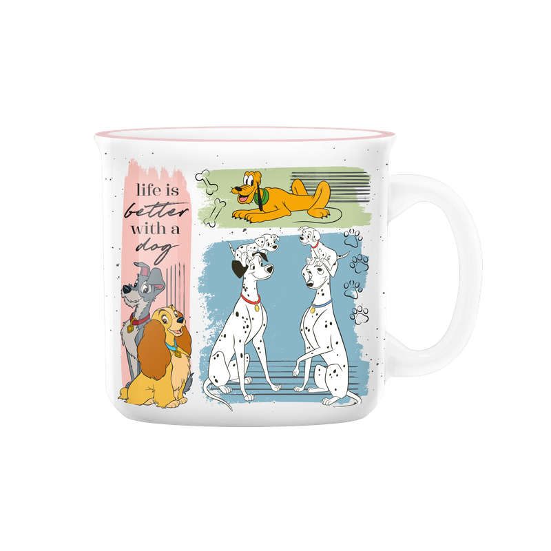 Disney Life Is Better With A Dog 20oz Ceramic Camper Mug officially licensed Disney ceramic camper mug