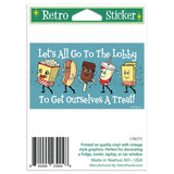 Lets Go to Lobby Dancing Snacks Mini Sticker