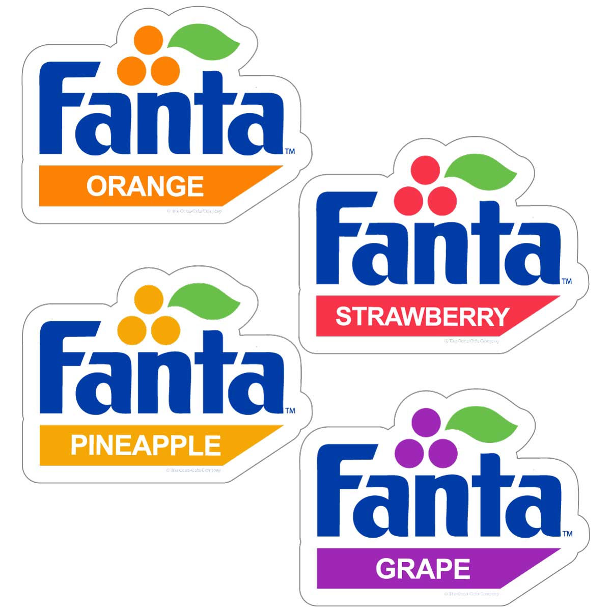 Fanta Flavors 1980s Logos Sticker (Set of 4)