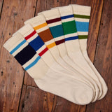 The Retro Stripe Socks: Kelly green/royal / One Size