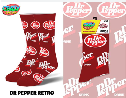 Dr Pepper logo socks