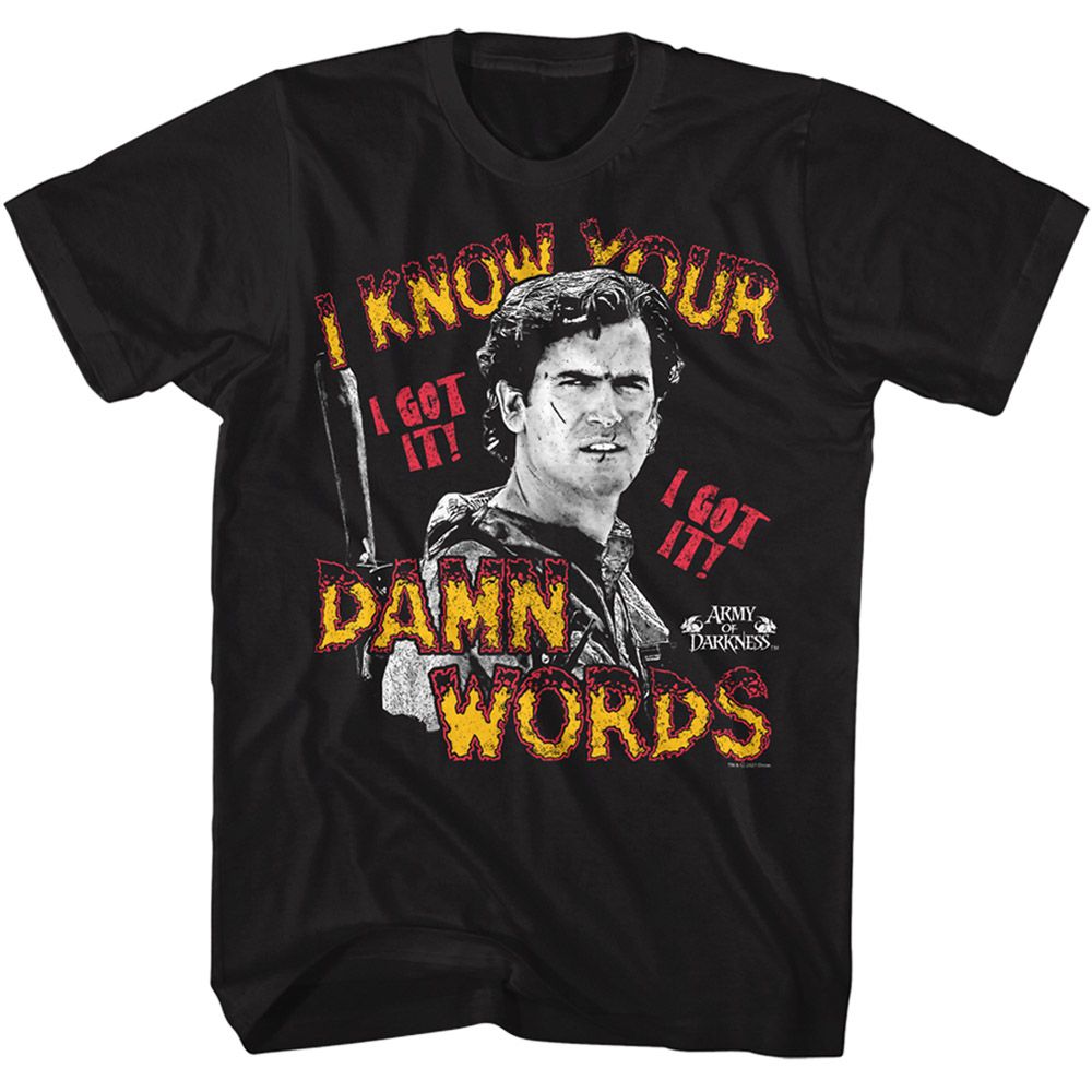 officially licensed Army of Darkness Know Your Words T-Shirt tee