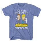 officially licensed Beavis and Butthead Give Me TP T-Shirt tee