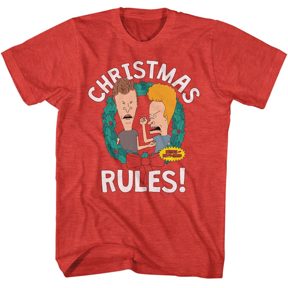 Beavis and Butt-Head Christmas Rules graphic t-shirt officially licensed